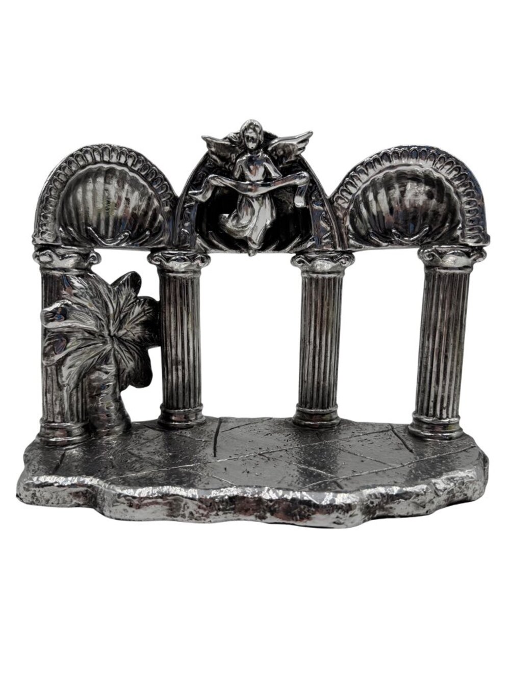 Vintage Towle Silversmiths Arching Nativity Backdrop Stable Figurine
